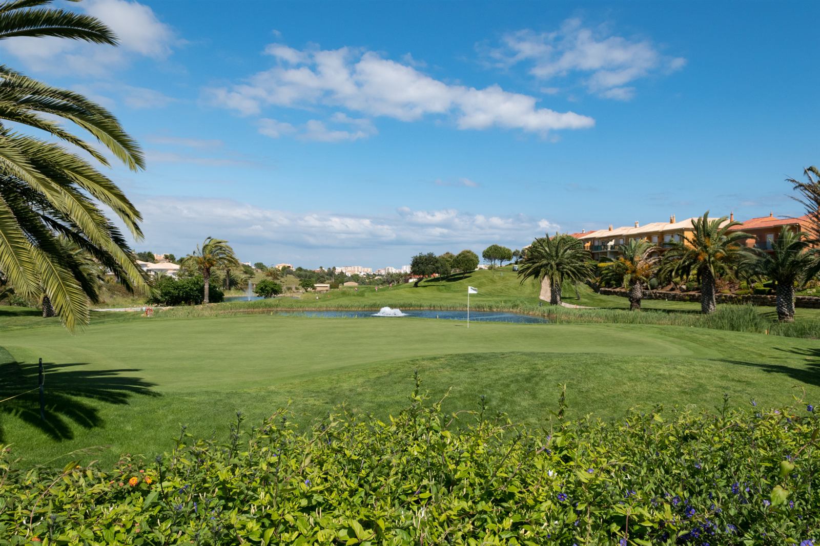 Campo de golfe sobre relevo natural